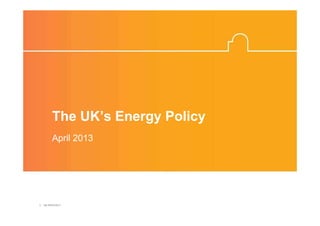 The UK’s Energy Policy
       April 2013




1 UK PROTECT
 