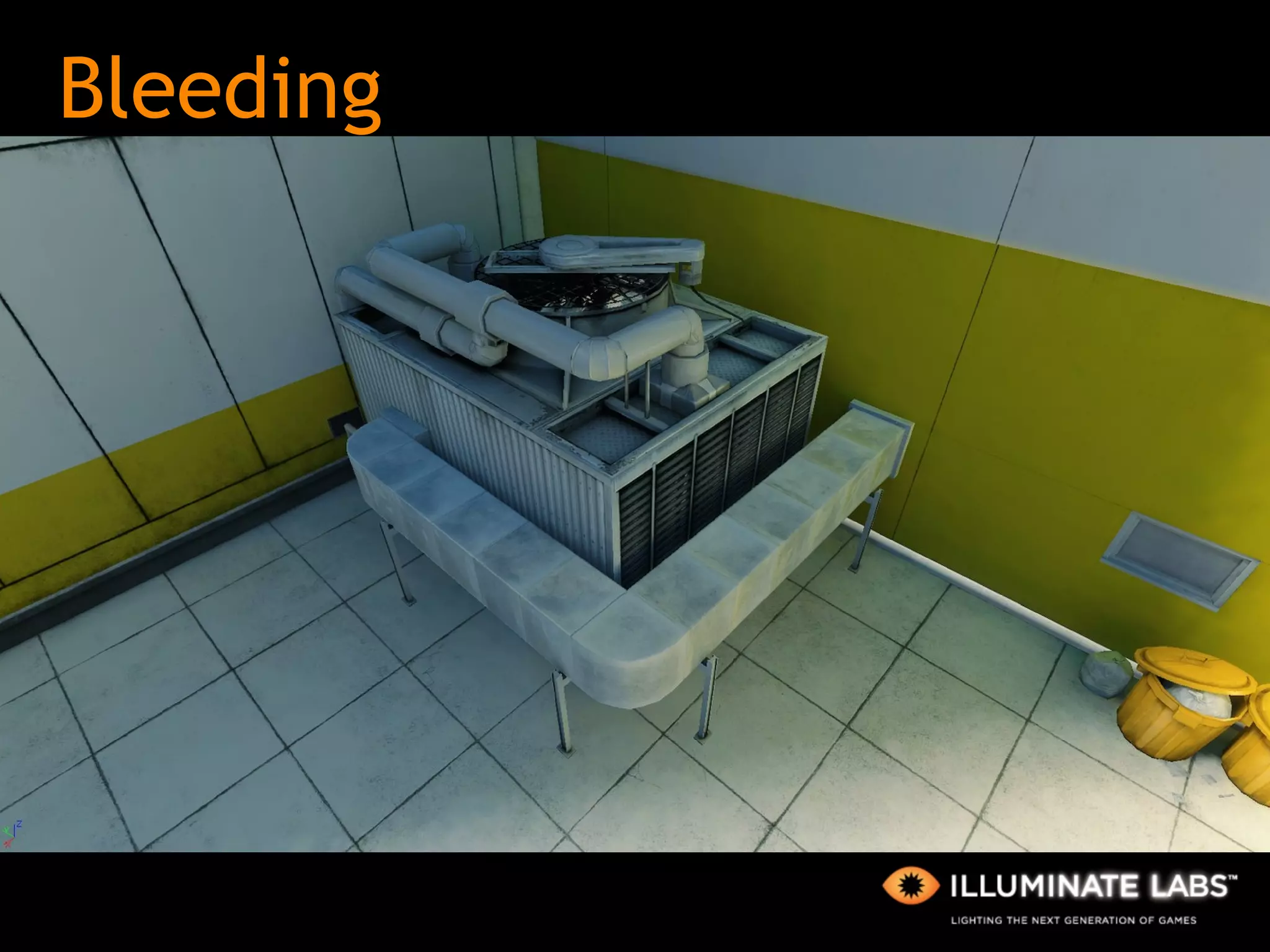 Bleeding <examples/demo strong color bleeds, boss room?> 