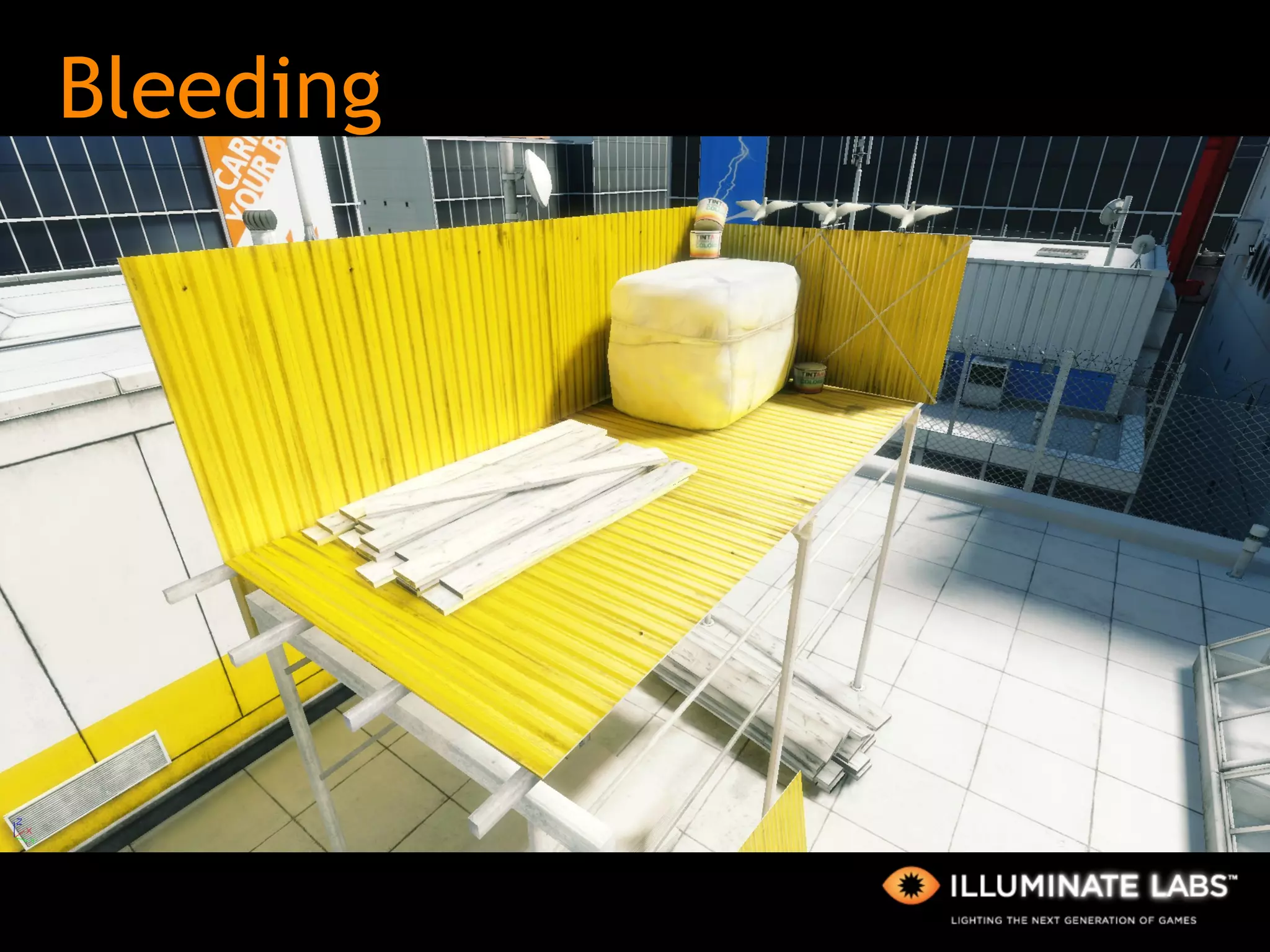 Bleeding <examples/demo strong color bleeds, boss room?> 