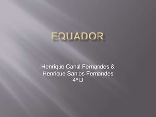 Henrique Canal Fernandes &
Henrique Santos Fernandes
4º D
 