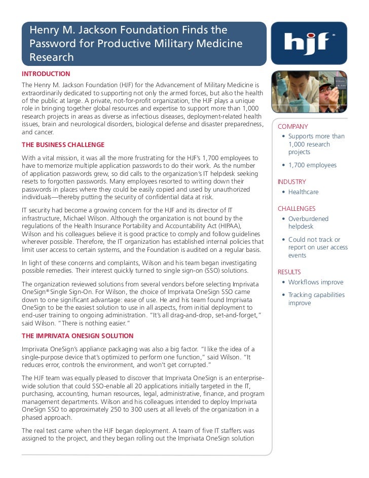 Henry M. Jackson Foundation Success Story