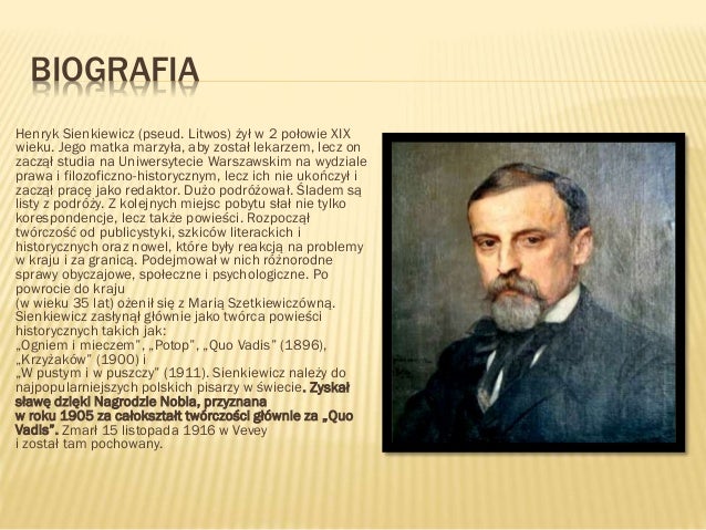 Henryk Sienkiewicz Biografia Bryk Resimlere Göre Ara Red