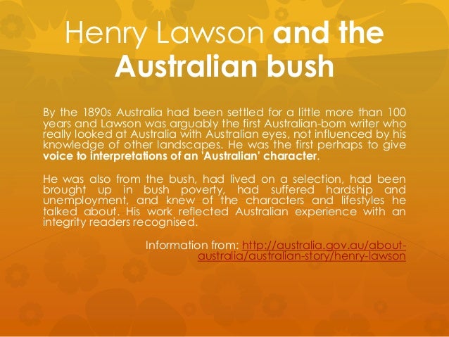 Distinctively visual essay henry lawson