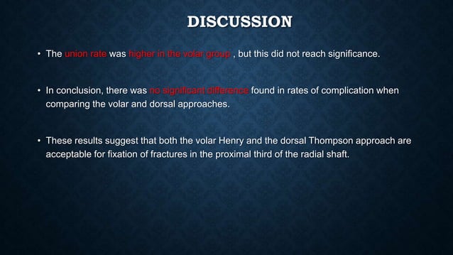 Henry versus thompson approach for fixation of proximal third radial ...