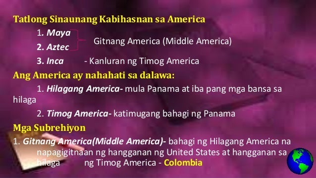 Heograpiya ng mesoamerica at timog america