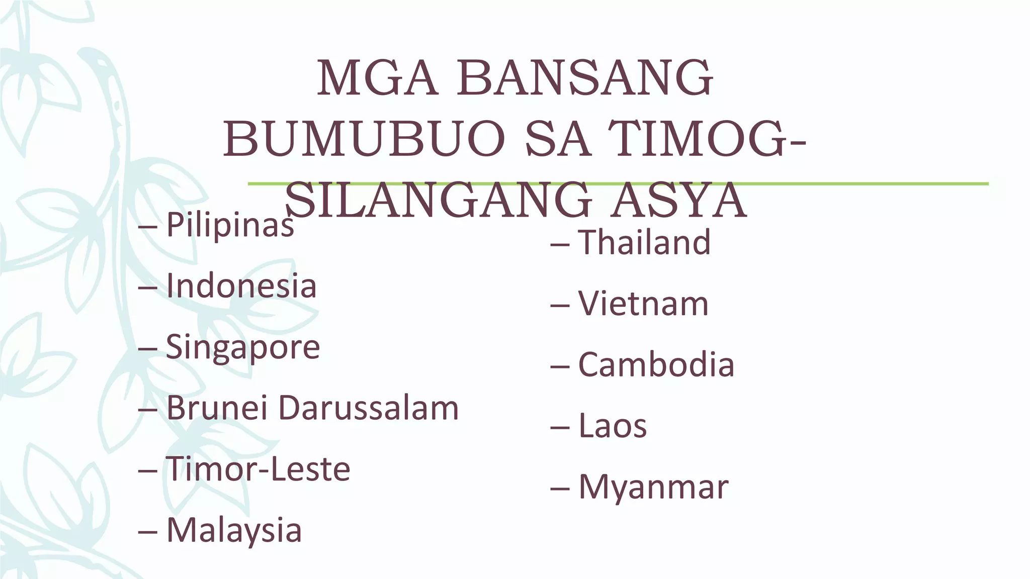 ARALIN 5: HEOGRAPIYA NG TIMOG - SILANGANG ASYA | PPT