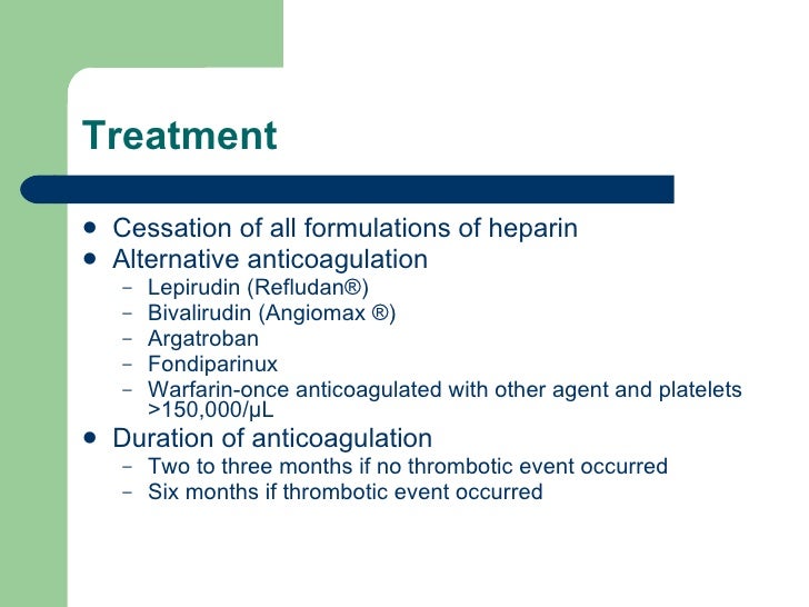 Heparin Induced Thrombocytopenia Handout