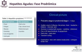 Hepatites Agudas: Fase Prodrômica
Namankani , 2008
CCO In Practice, 2013
 