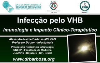 Alexandre Naime Barbosa MD, PhD
Professor Doutor - Infectologia
Preceptoria Residência Infectologia
UNESP - Faculdade de Medicina
Jun/2016 - Botucatu - SP - Brasil
 