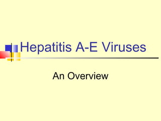 Hepatitis A-E Viruses
An Overview
 