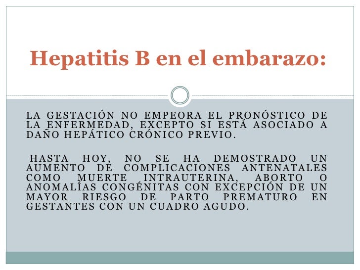 Hepatitis B Gestación