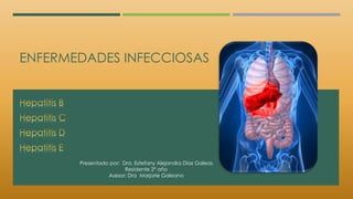 ENFERMEDADES INFECCIOSAS
Presentado por: Dra. Estefany Alejandra Díaz Galeas
Residente 2° año
Asesor; Dra Marjorie Galeano
 