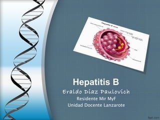 Hepatitis B
Eraldo Diaz Paulovich
     Residente Mir MyF
 Unidad Docente Lanzarote
 