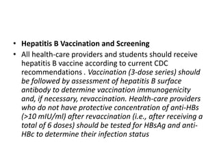 Hepatitis b recommendations for health care professionals | PPTX