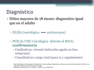 Que Detecta Vhc HEPATITIS C EN PEDIATRÍA, definicion, factores de riesgo ...