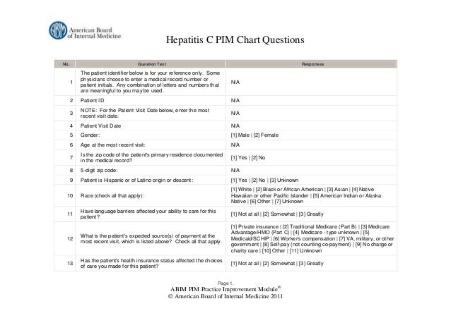 Hepatitis C Pim Chart Questions American Board Of Internal Medicine