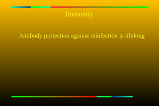 Immunity


    Antibody protection against reinfection is lifelong
 