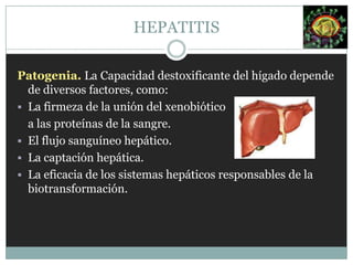 Cirrosis  11%Diagnóstico VHCPrueba serológica para anti-VHC, positiva en la mayoría de los pacientes infectados VHC.Tratamiento VHCExclusivamente InterferónInterferón Alfa Convencional Combinado con Ribavirina.Interferón Alfa Pegilado(polietilenglicol)con RibavirinaHEPATITIS