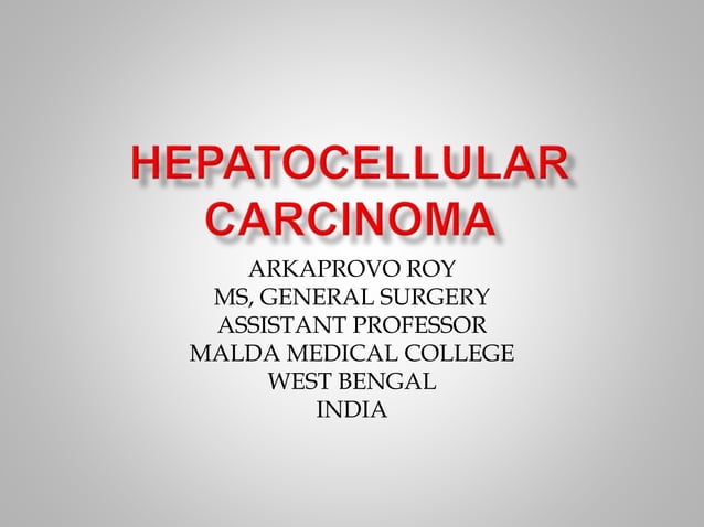 Hepatocellular carcinoma | PPTX