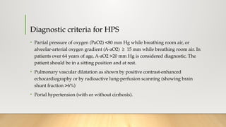 Hepatopulmonary Syndrome - Medical Presentation | PPTX