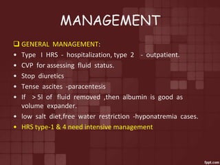 Hepatorenal syndrome | PPTX