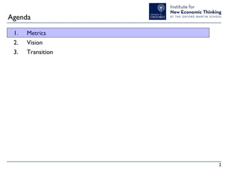 Agenda
1.
2.
3.

Metrics
Vision
Transition

2

 