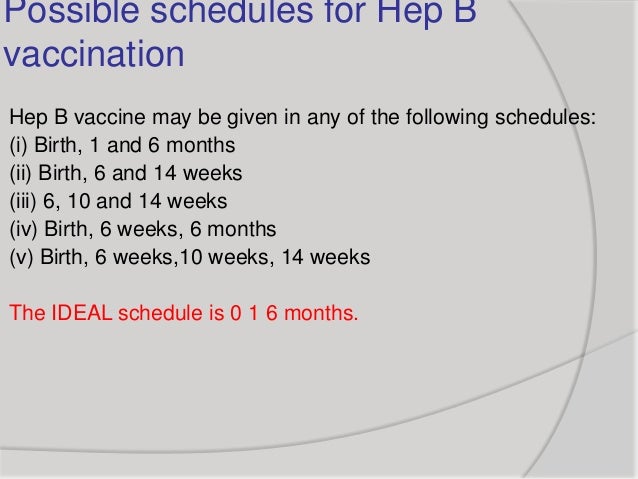 hepatitis b vaccine schedule