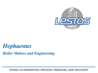Hephaestus 
Boiler Makers and Engineering 
STEAM | CO-GENERATION | PROCESS | PRESSURE | HEAT RECOVERY 
 