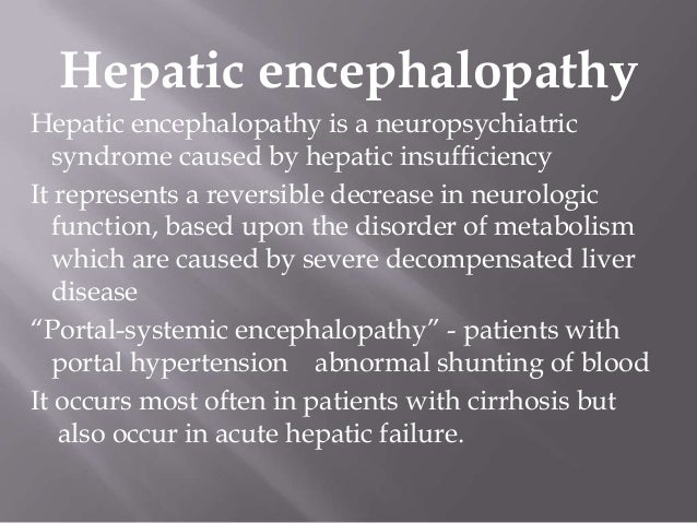 Hepatic encephalopathy presentation latest aspect