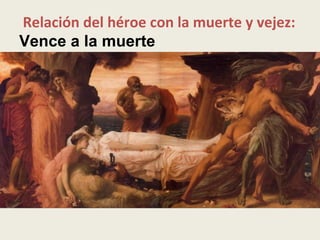 Relación del héroe con la muerte y vejez:
Vence a la muerte
 