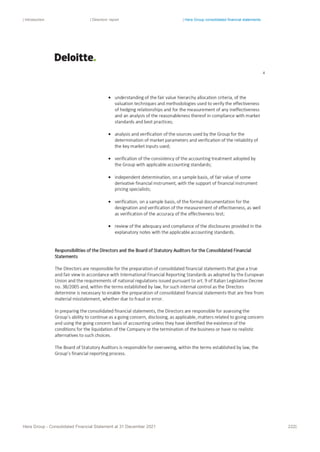 | Introduction | Directors’ report | Hera Group consolidated financial statements
Hera Group - Consolidated Financial Statement at 31 December 2021 222|
 