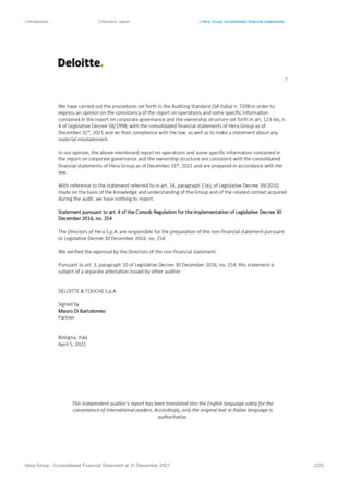 | Introduction | Directors’ report | Hera Group consolidated financial statements
Hera Group - Consolidated Financial Statement at 31 December 2021 225|
 