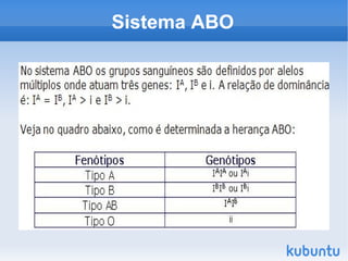 Na manifestação desses grupos estão envolvidos 3 alelos, que ocorrem 2 a 2 nos individuos 