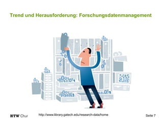 Trend und Herausforderung: Forschungsdatenmanagement
Seite 7http://www.library.gatech.edu/research-data/home
 