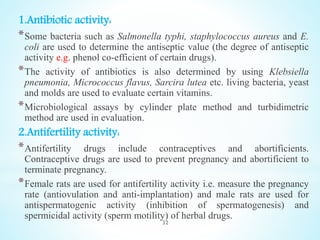 1.Antibiotic activity:
*Some bacteria such as Salmonella typhi, staphylococcus aureus and E.
coli are used to determine th...