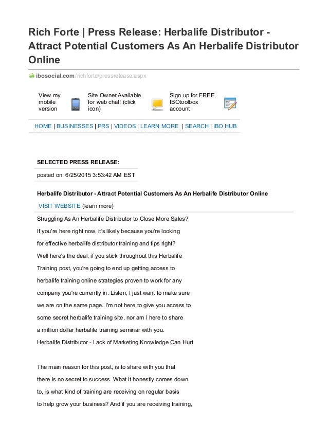 Herbalife distributor How to attract potential customers as an herb…