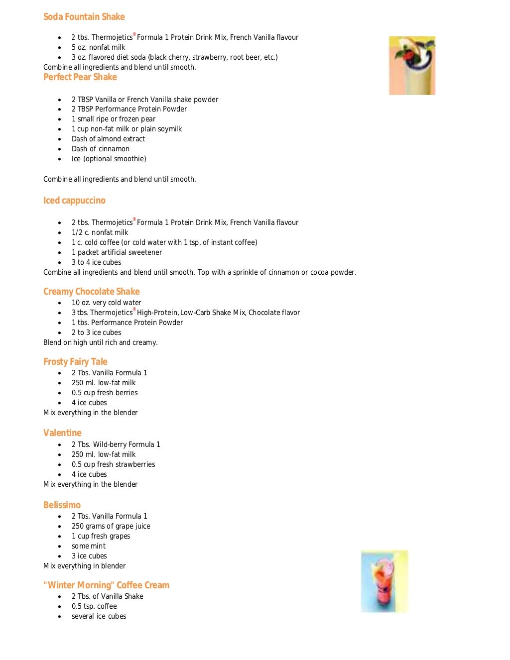 Herbalife shake recipe book