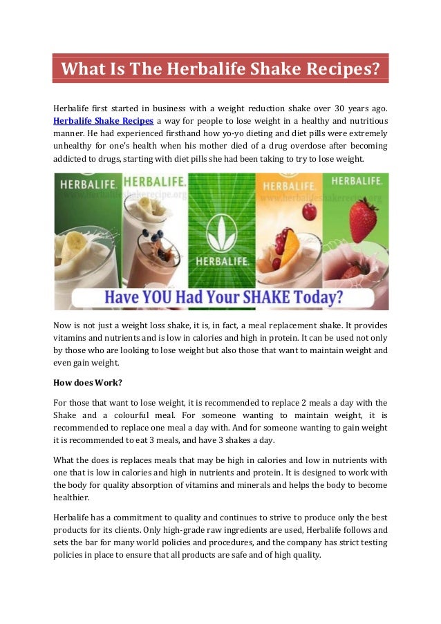 Herbalife Shake Recipes For A Fit Body