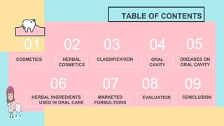 Herbal ingredients in Oral care | PPTX