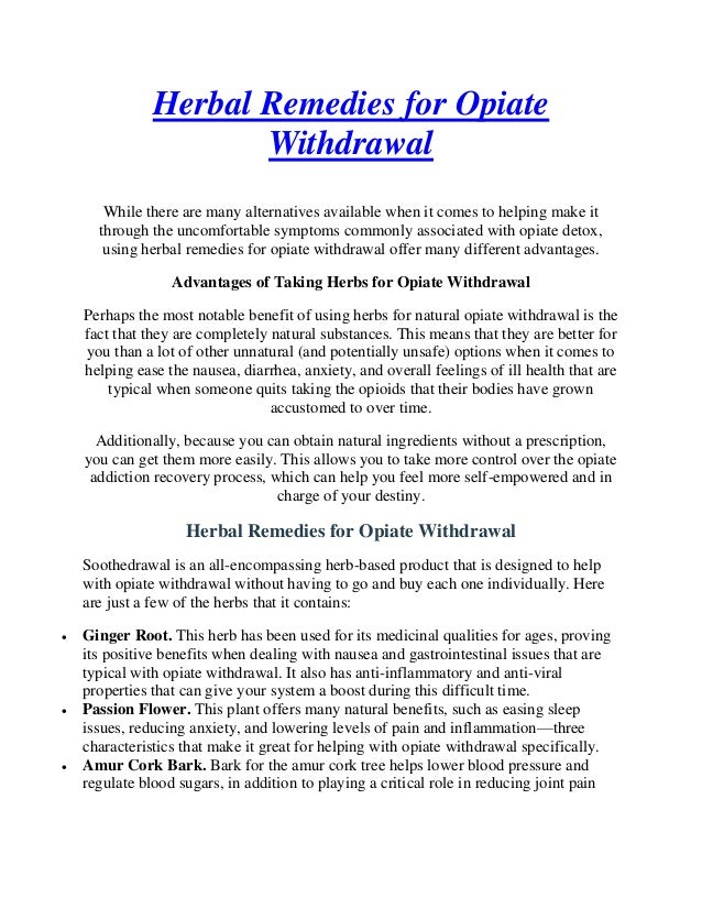 Herbal Remedies For Opiate Detox soothedrawal herbal remedies for opiate withdrawal Herbal Remedies For Opiate Detox soothedrawal herbal remedies for opiate withdrawal