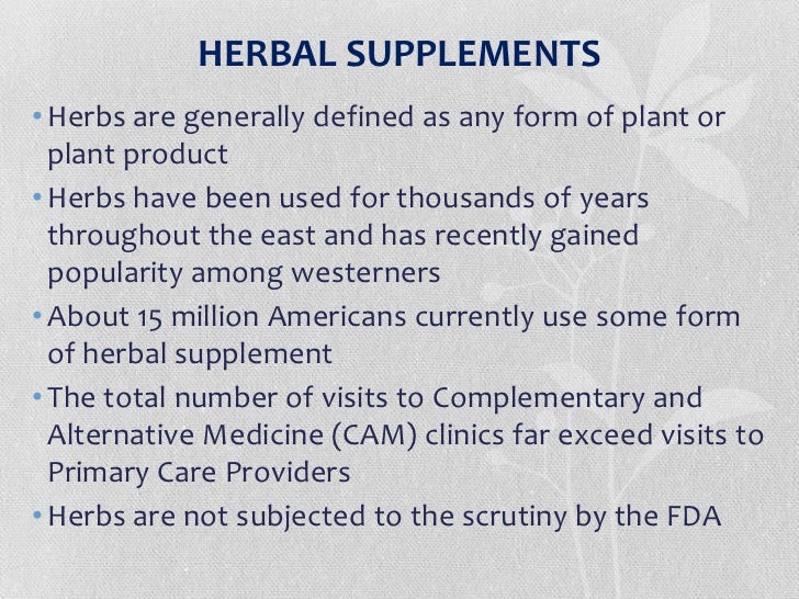 Herbal supplements revised