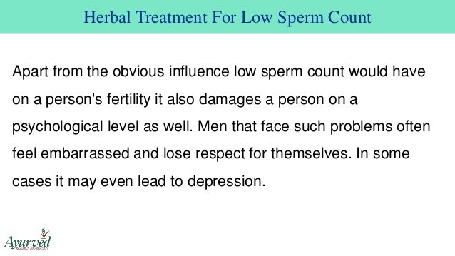 Low sperm count due to medication