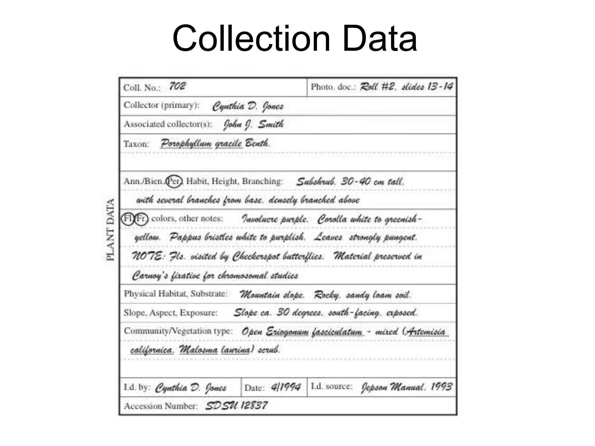 Collection Data
 