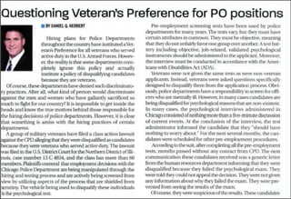 Questioning Veteran's Preference for PO Positions 