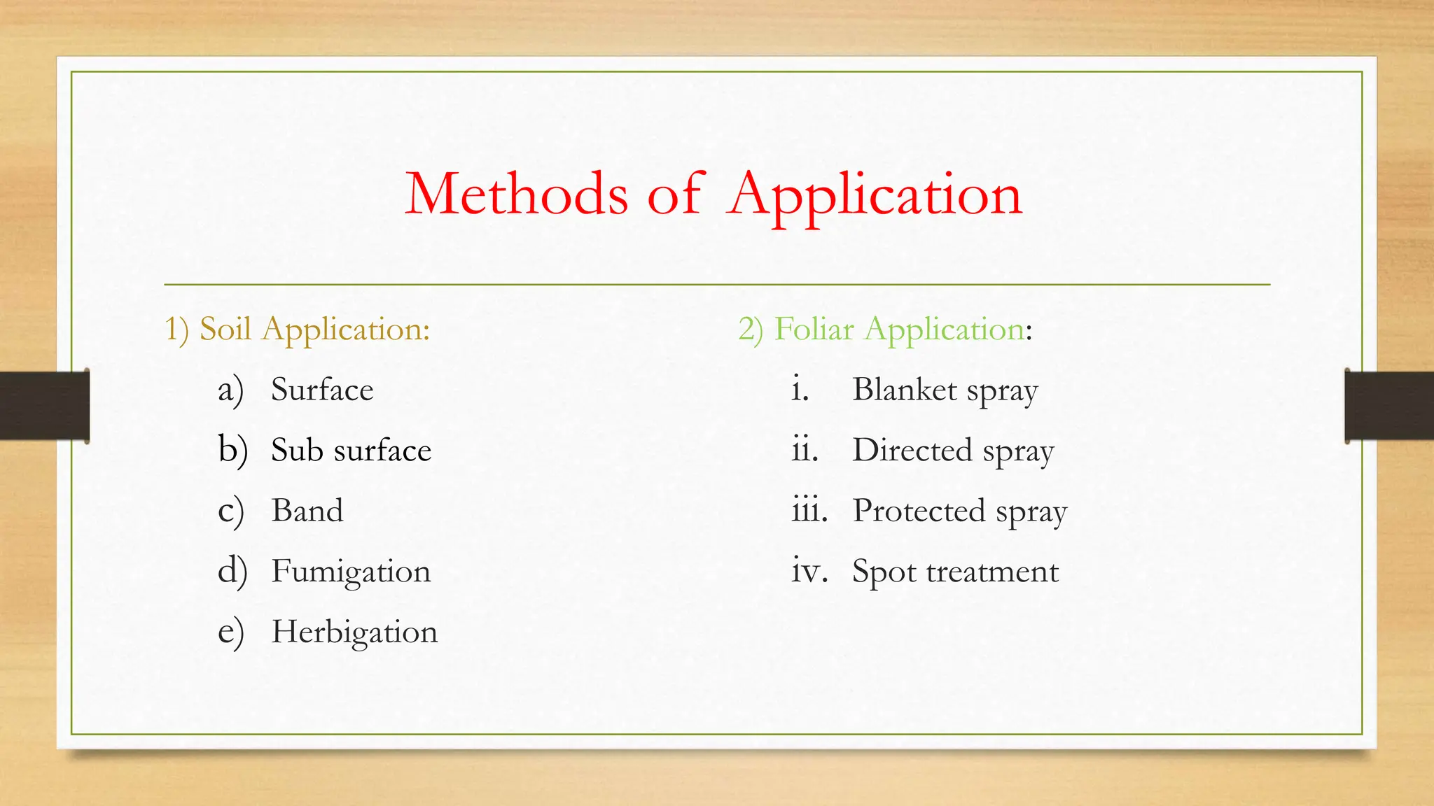 Padding Pesticide Application Methods Herbicides- Classification, Formulation & Method of Application.pptx