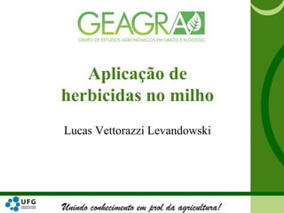 Unindo conhecimento em prol da agricultura!
Aplicação de
herbicidas no milho
Lucas Vettorazzi Levandowski
 