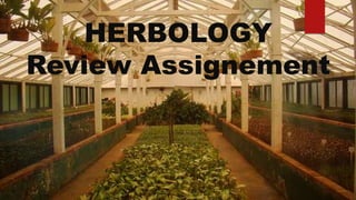 HERBOLOGY
Review Assignement
 