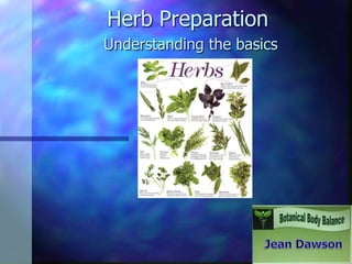 Herb Preparation
Understanding the basics
 