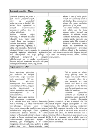 Herbs and aromatic plants