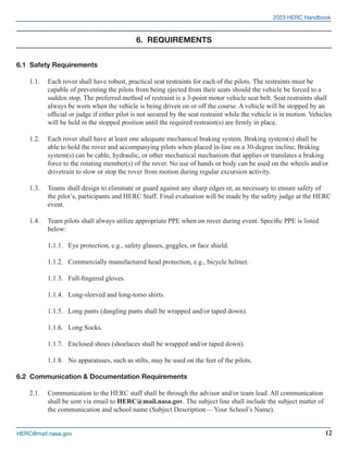 Herc Rover Handling System NASA Human Exploration Rover Challenge 2023 HandBook | PDF